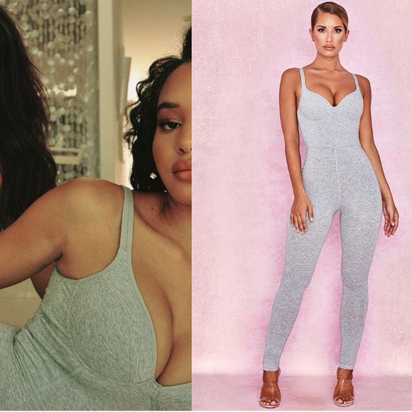 HOUSE OF CB 'Kalani' Grey Soft Loungewear Jumpsuit NWOT - Picture 4 of 5